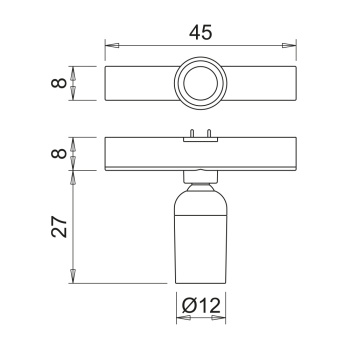 LED-Kohdevalaisin Magy R 24V/1W 2700K - Musta