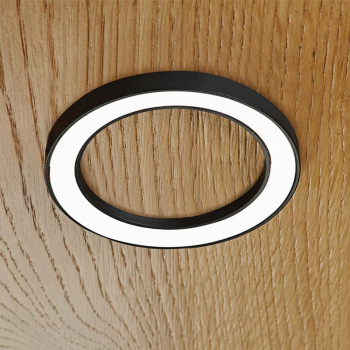LED-kohdevalaisin Ringlight - Pinta-asennettava - Musta