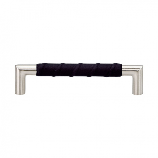 Beslag Designin Norma 12 -kahva ruostumattomasta teräksestä ja mustasta nahasta